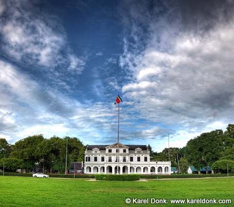 HDR Panoramic view of the Presidential Palace in Paramaribo, Suriname (click for larger view)