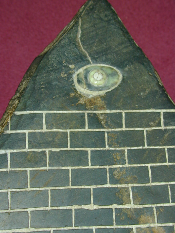 A closeup of the All Seeing Eye on the pyramid