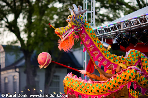 Chinese performers doing the Dragon Dance
