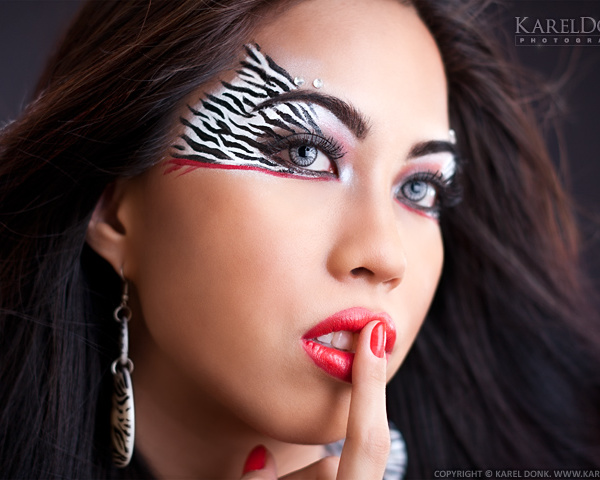 Test photoshoot with Carol Chen Poun Joe — First session: Zebra eye make-up